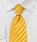 Saffron Yellow Striped Tie